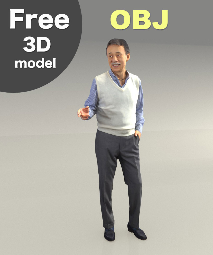 無料3d人物素材 049 Obj Ddd