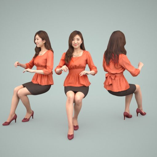 3d-people-asian-sitting-woman