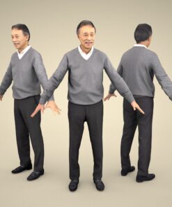 3Dmodel-PEOPLE-asian-casual-apose-senior