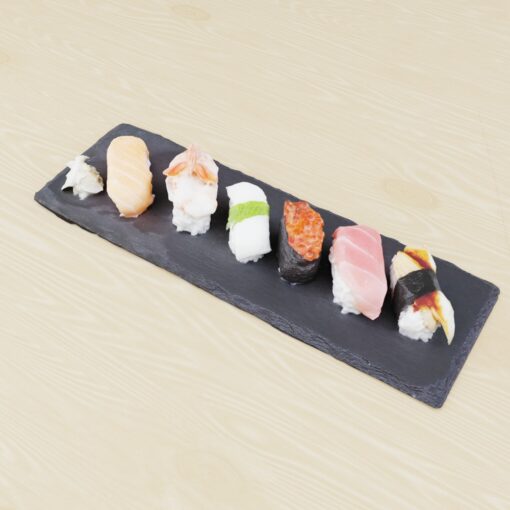 寿司フリー3Dモデル-皿のせ寿司にぎり