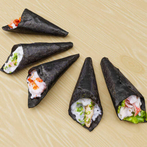 寿司フリー3Dモデル-手巻き寿司