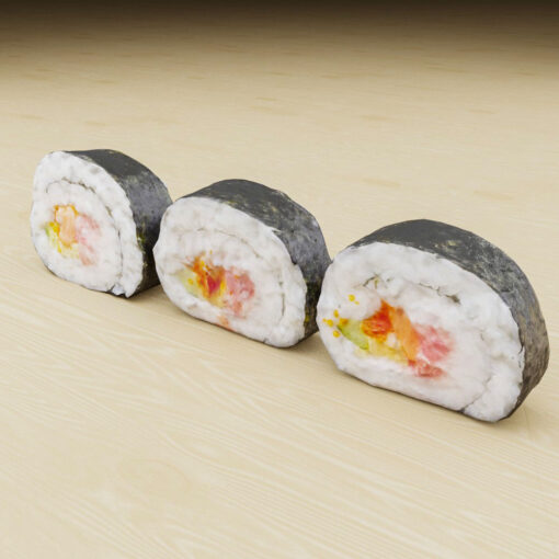 寿司フリー3Dモデル-3色巻き寿司
