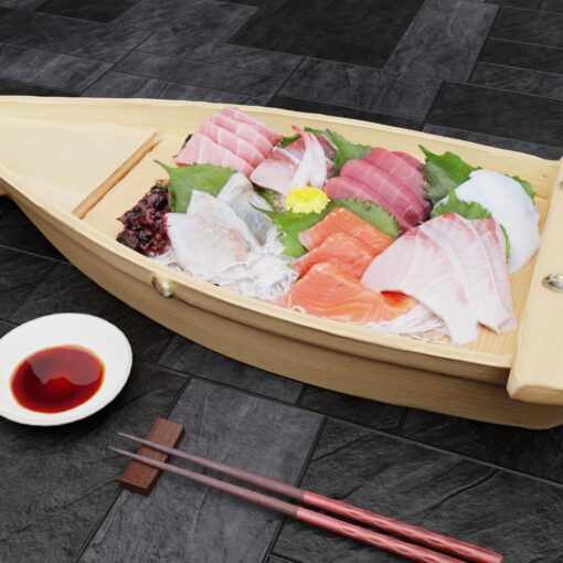 寿司フリー3Dモデル-刺身船大盛り