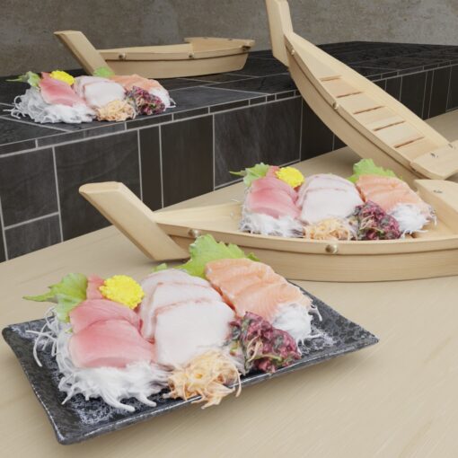 寿司フリー3Dモデル-刺身盛り