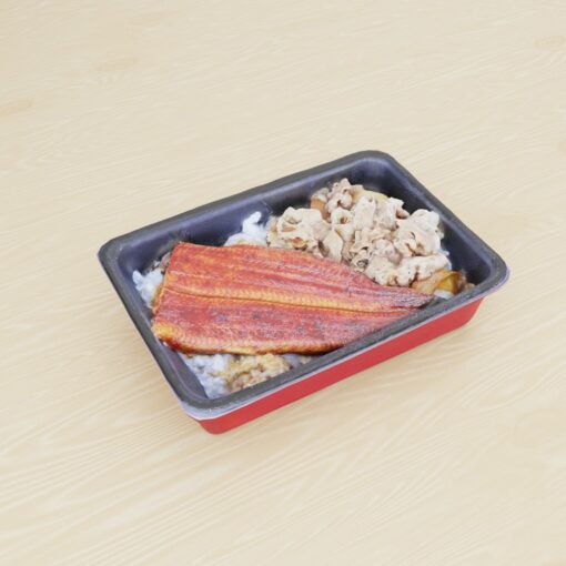 和食フリー3Dモデル-うなぎ牛丼