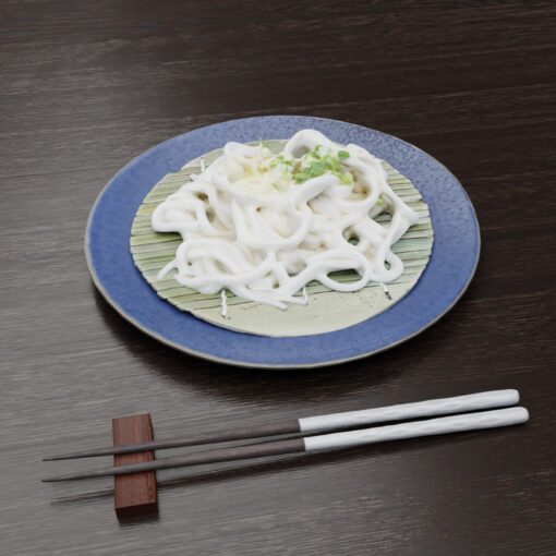 和食フリー3Dモデル-涼しいうどん