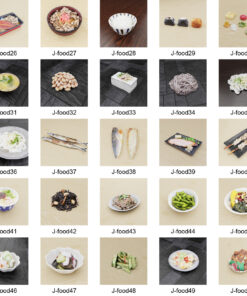 日本食フリー3Dモデル|無料素材|寿司|刺身|弁当|梅干し