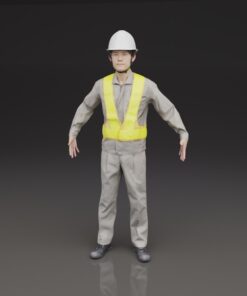 作業員-工事-ワーキング-男性-3Dモデル素材