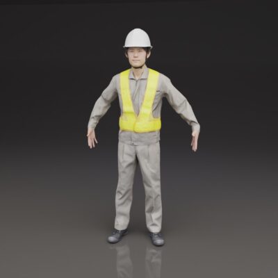 作業員-工事-ワーキング-男性-3Dモデル素材