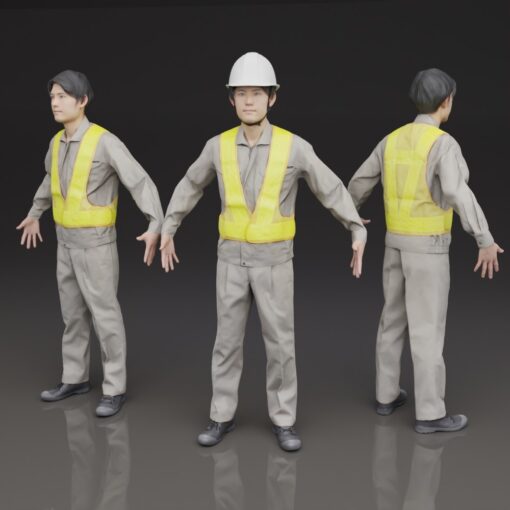 作業員-工事-ワーキング-男性-3Dモデル素材-フォトグラメトリ