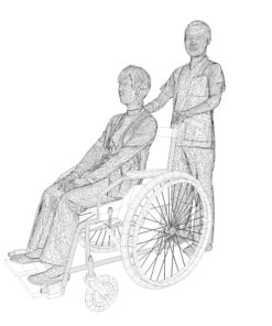 介護車椅子ワイヤーフレーム