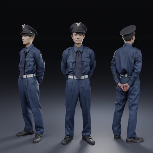 警備員3D-人間-日本人
