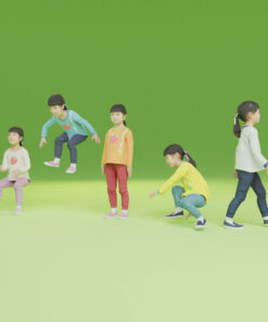 Tポーズ-アニメーション子ども3Dモデル素材