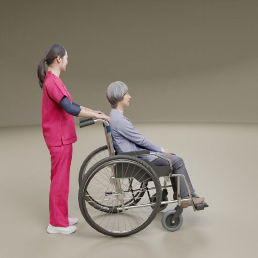 車椅子3D人物モデル