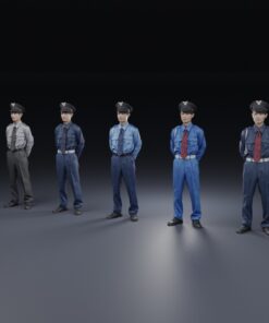 警備員ポーズド-3Dモデルユニフォーム