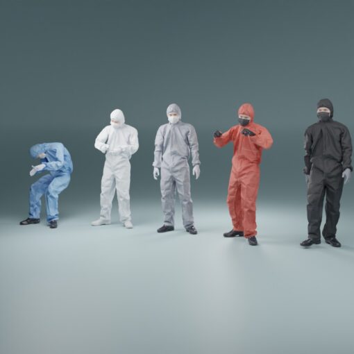 防護服カラーバリエーション-3Dモデル