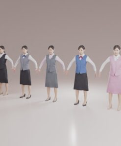 OL制服ピンク-3D素材モデル