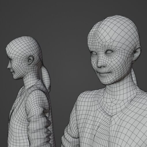 ワイヤーフレーム表示3D女性