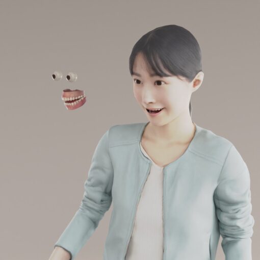 目と口モーションキャプチャ女性3D素材blender