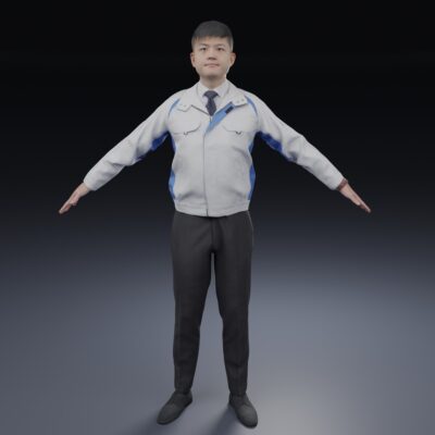 作業服建設工事工場ユニフォーム3Dモデル素材