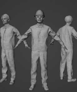 工場作業服3Dモデル