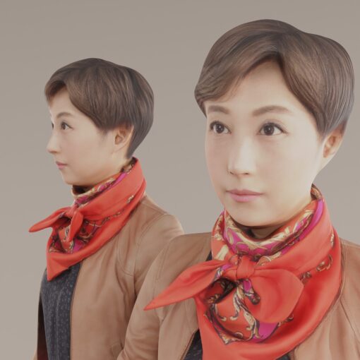女性3Dモデルデータスカーフファッション