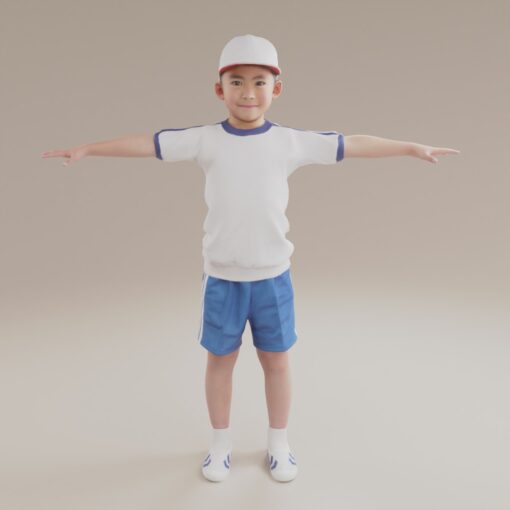 小学生体操服3Dモデル素材男の子