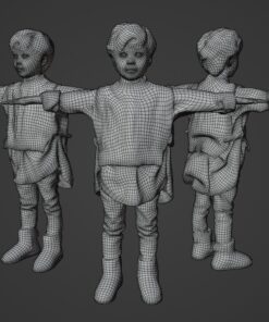 陰線表示3Dモデル子供