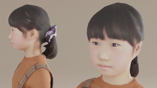 3Dモデル素材日本人子供