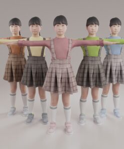 小学生子供3Dモデル女の子素材