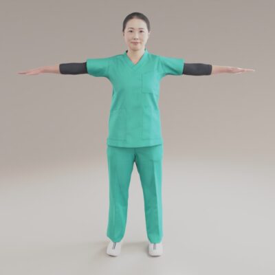 ナース看護師3D素材-病院