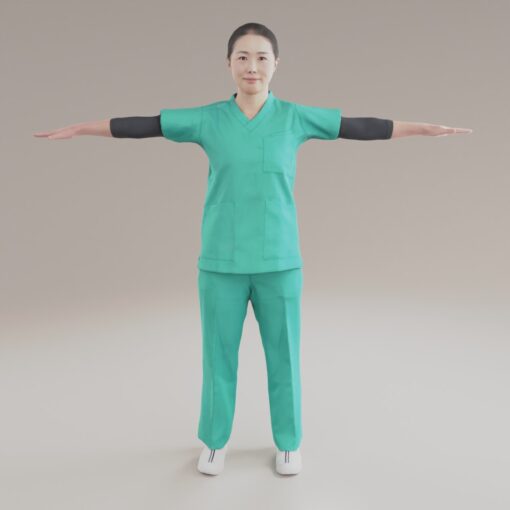 ナース看護師3D素材-病院