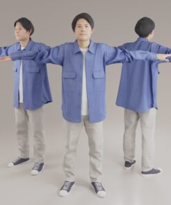 Tポーズ人物素材3Dモデル男性日本人