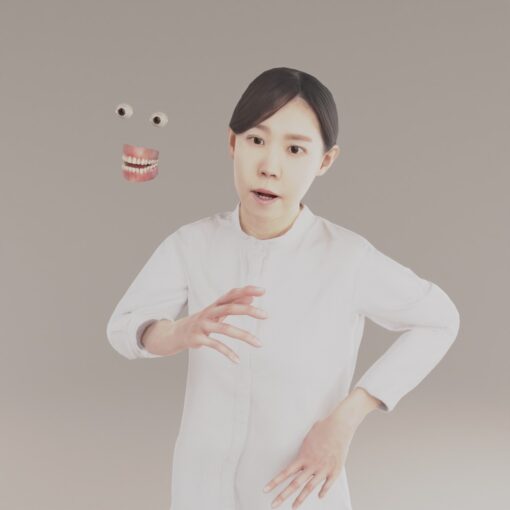目と口フェイシャルアニメーション3D素材