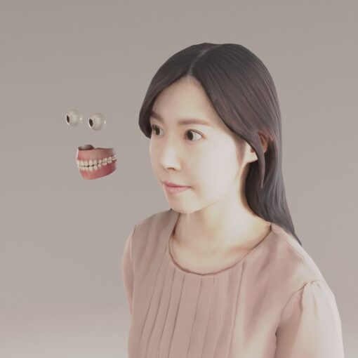 フェイシャルアニメーション日本人女性3d素材