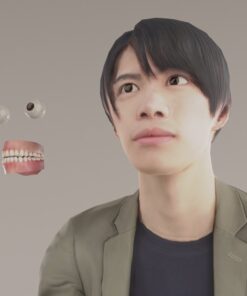 男性フェイシャルアニメーション-日本人シェイプキーblender-FaceIT