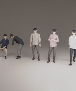 アニメーション3Dモデル素材-人間-男性-日本人