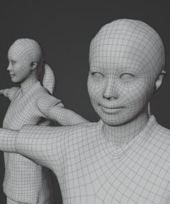 顔の陰線表示3Dモデル