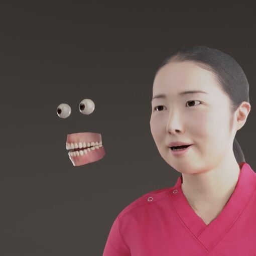フェイシャルアニメーション-3D素材-看護師