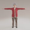日本人-老人-おばあさん-3Dモデル素材