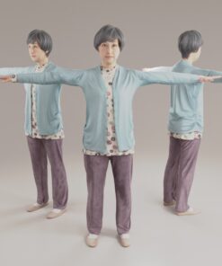 日本人-老人-おばあさん-3Dモデル素材-メタバース