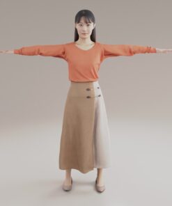 若い女性-3Dモデル素材-日本人