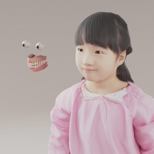目と口が動く3Dアニメーション素材