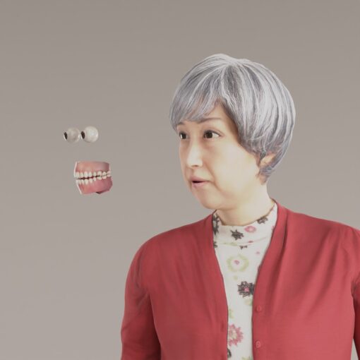 目と口が動かせるフェイシャルアニメーション可能な3D素材