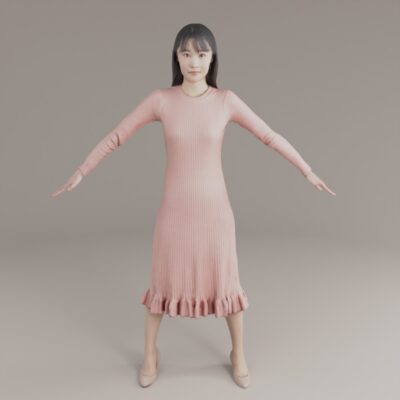 日本人女性3Dモデル素材ダウンロード