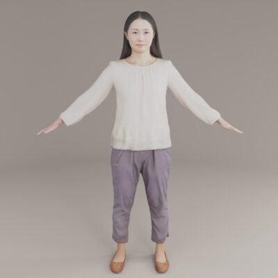 日本人女性3Dモデル素材