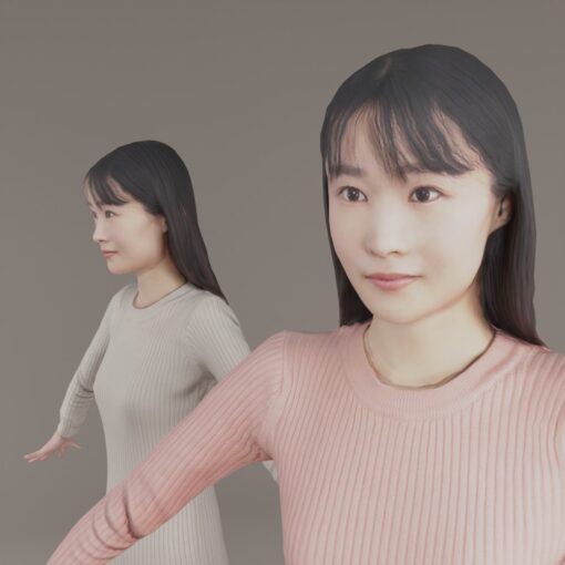 日本人女性3Dモデル素材ダウンロード