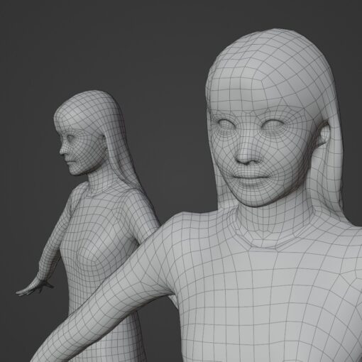 日本人女性3Dモデル素材ダウンロード