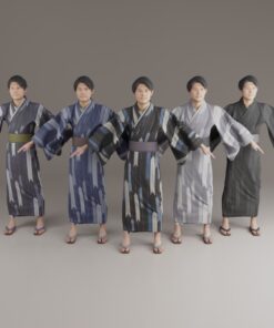 日本人男性ゆかた3Dモデル素材